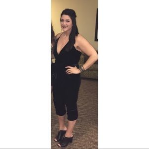 Black velvet jumpsuit